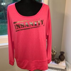 Beachbody Insanity hot pink sweatshirt size XL NWT